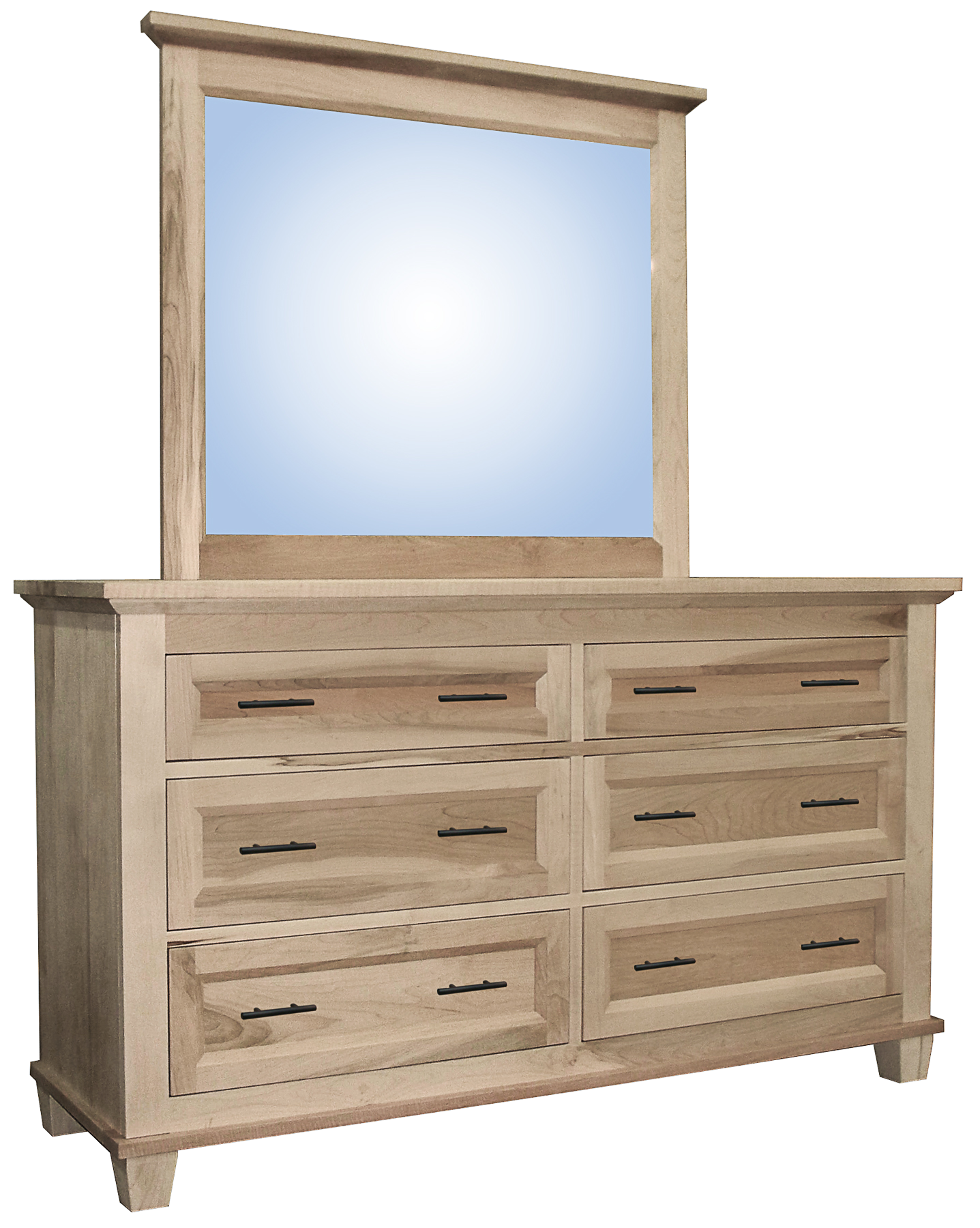 Algonquin 6 Drawer Dresser in Unfinished Brown Maple