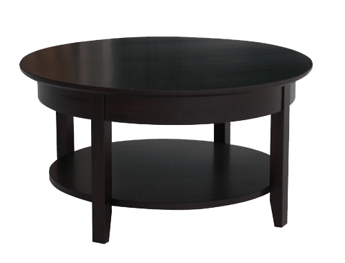 Demi-Lune Round Coffee Table with Shelf
