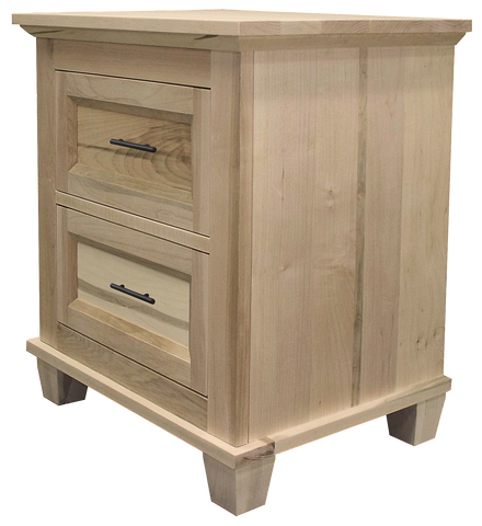 Algonquin 2 Drawer Nightstand in Unfinished Brown Maple