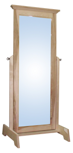 Algonquin cheval mirror in unfinished brown maple