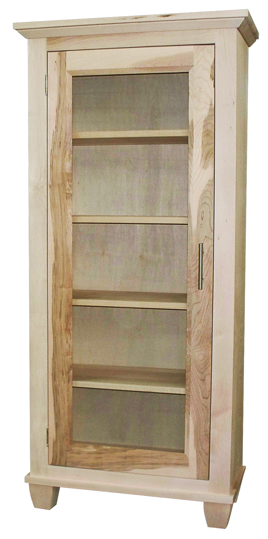Algonquin bookcase with door in unfinished brown maple