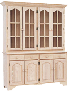 Legacy 4 Long Cathedral Door Buffet with Hutch