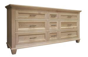Algonquin 9 drawer dresser in unfinished brown maple