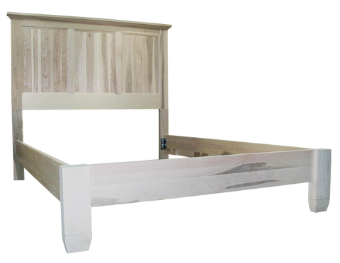 Algonquin bed with wrap around footboard in unfinished brown Maple