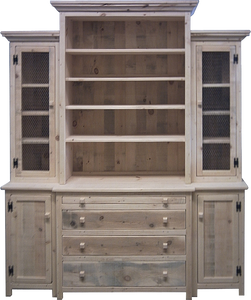 Rustic Break Front Buffet with Hutch