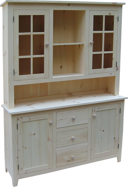 Rustic Buffet with Hutch 3 Drawer 4 Door
