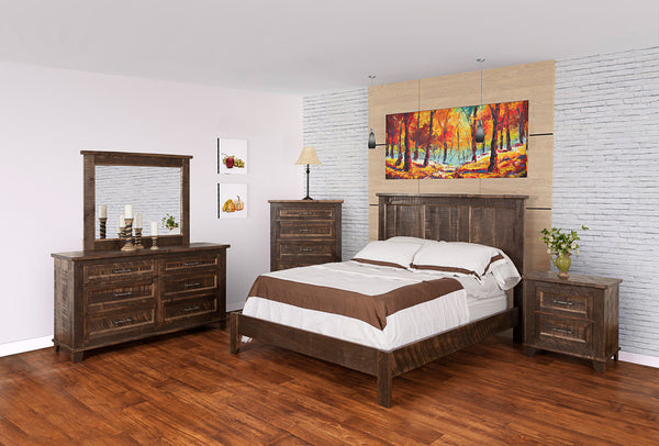 Rustic Algonquin Bedroom Set in finished brown maple