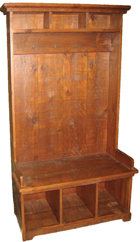 Rustic Hall Seat with Cubby