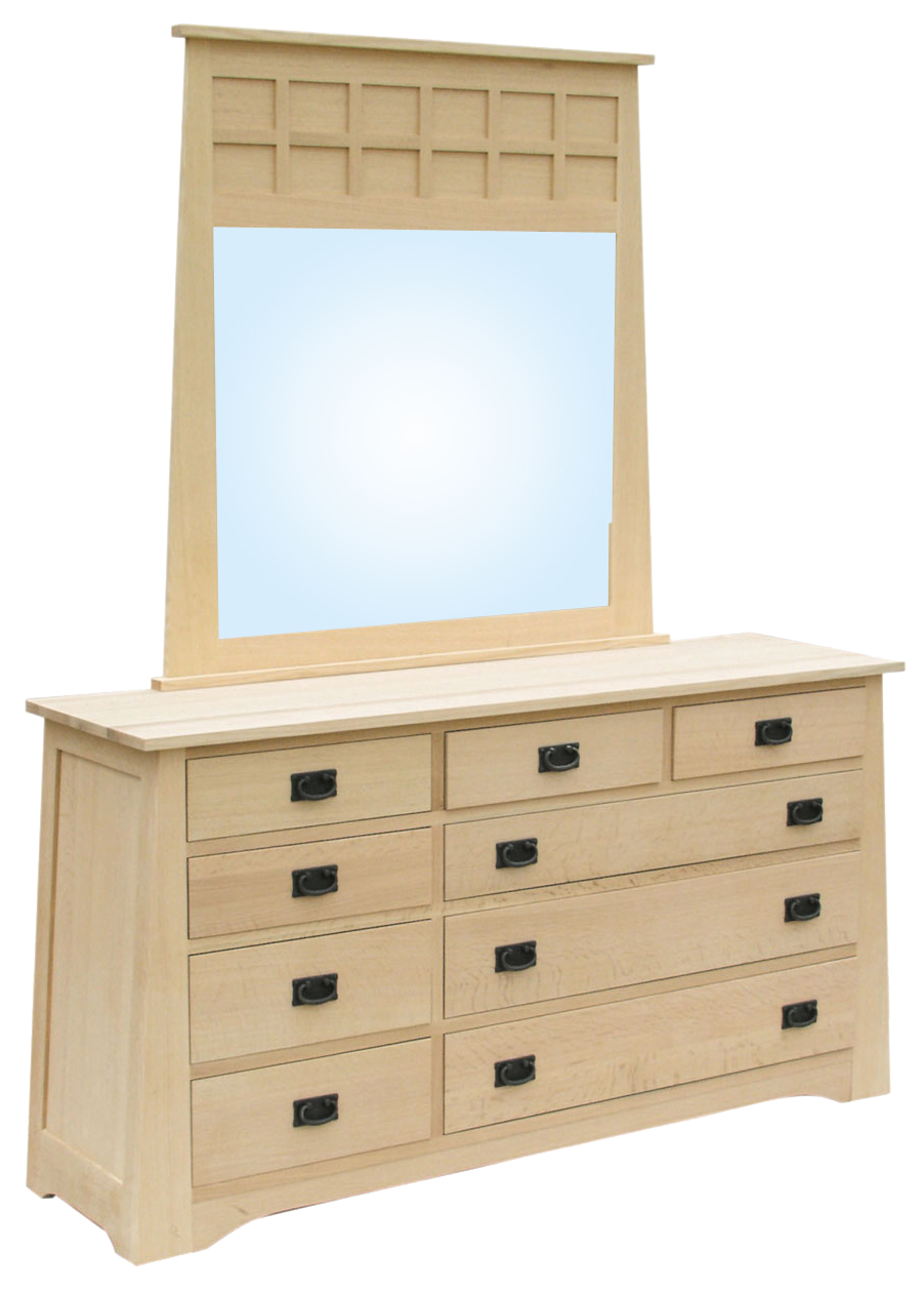 Horizon 9 Drawer Dresser with Landscape Mirror