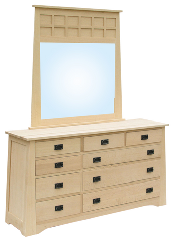 Horizon 9 Drawer Dresser with Landscape Mirror