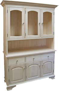 Eyebrow Buffet and Hutch in Unfinished Maple
