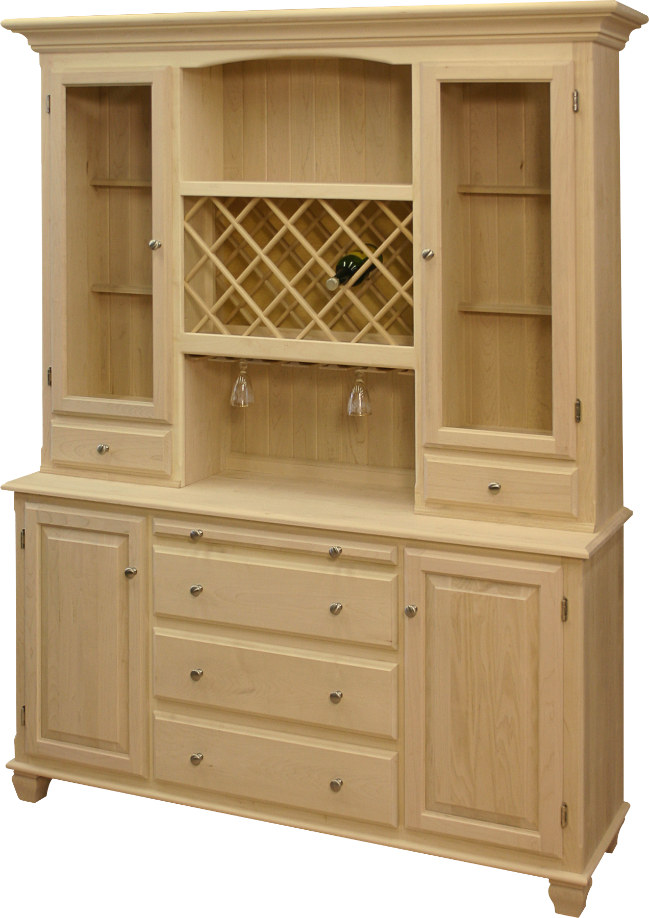 Legacy 4 Door Buffet with Hutch and Wine Rack
