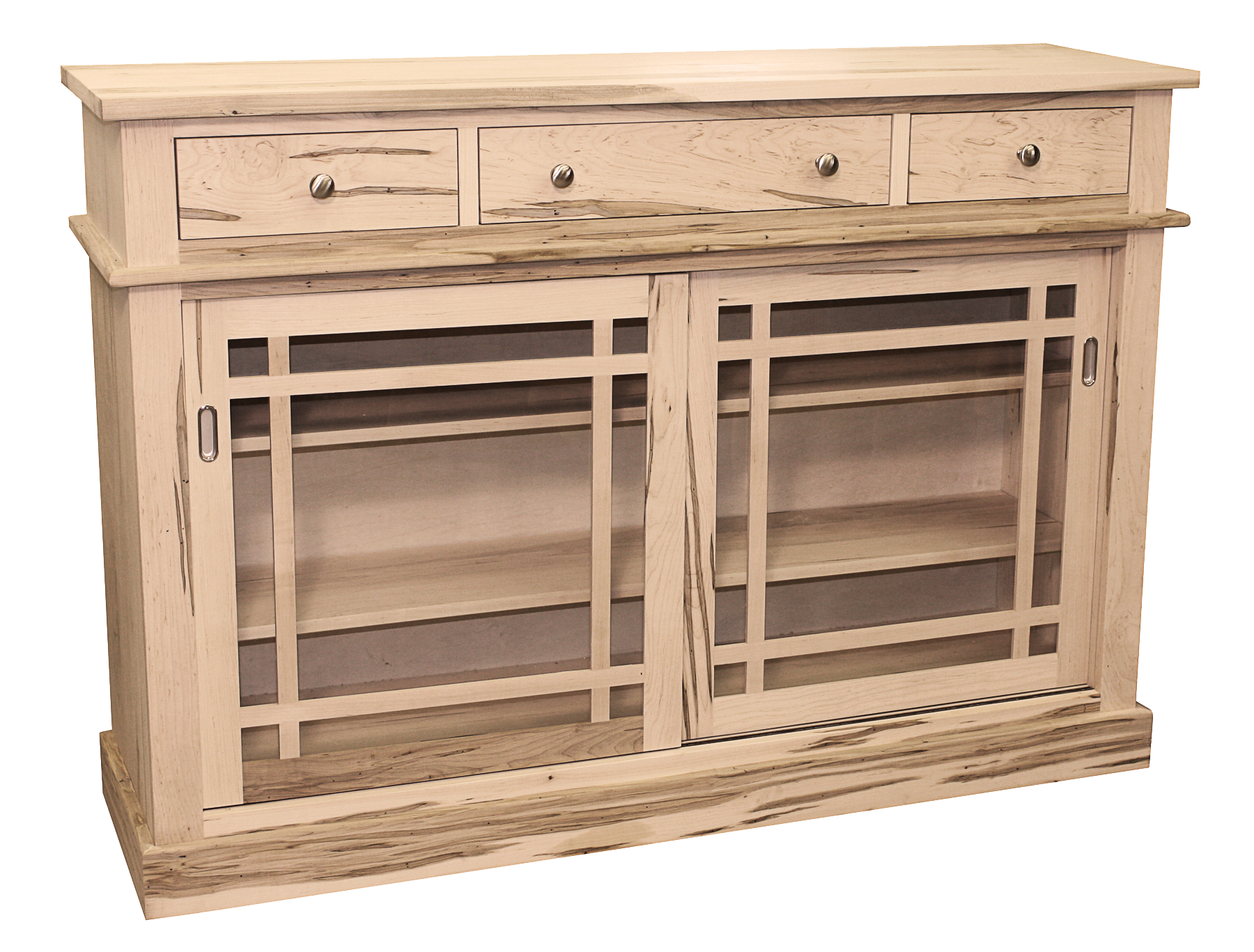 Rustic Sideboard with 2 Sliding Glass Doors