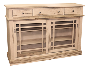 Rustic Sideboard with 2 Sliding Glass Doors