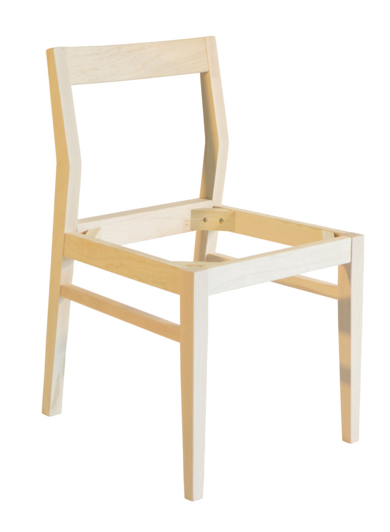 Anthony side chair (without seat) shown in unfinished maple