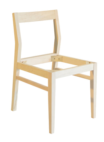 Anthony side chair (without seat) shown in unfinished maple