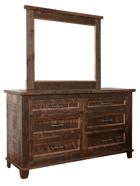Algonquin 6 Drawer Dresser in finished rustic Brown Maple
