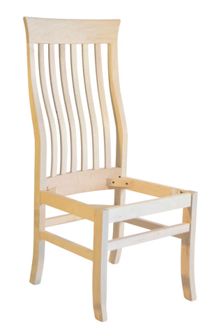Athena Dickson side chair (no seat) in unfinished maple