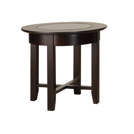 Demi-Lune Round Glass Top End Table No Shelf (DR23G)