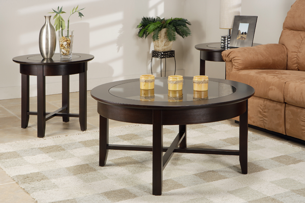 Demi-Lune Round Tables with Glass Top
