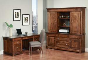 Executive Desk and Credenza with Hutch